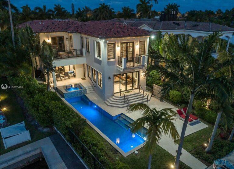 This $6,995,000 Newly Constructed Waterfront Home features a Spectacular Floor Plan