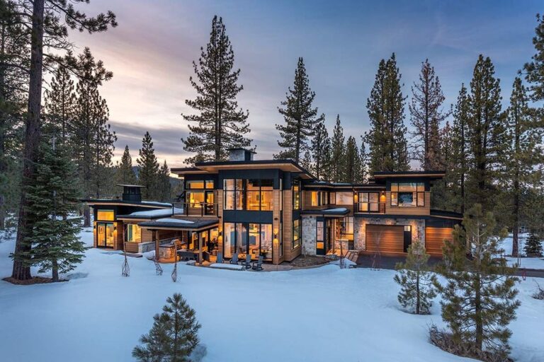 This $7,595,000 Martis Camp Home has Large Outdoor Patio with Beautiful Views