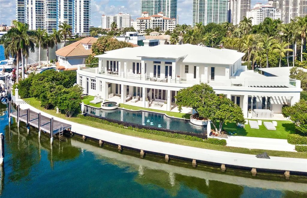 The Golden Beach Home is an impeccable estate set on an impressive 188 foot of pristine water frontage for entertaining now available for sale. This property located at 142 S Is, Golden Beach, Florida; offering 6 bedrooms and 9 bathrooms with over 7,500 square feet of living spaces.