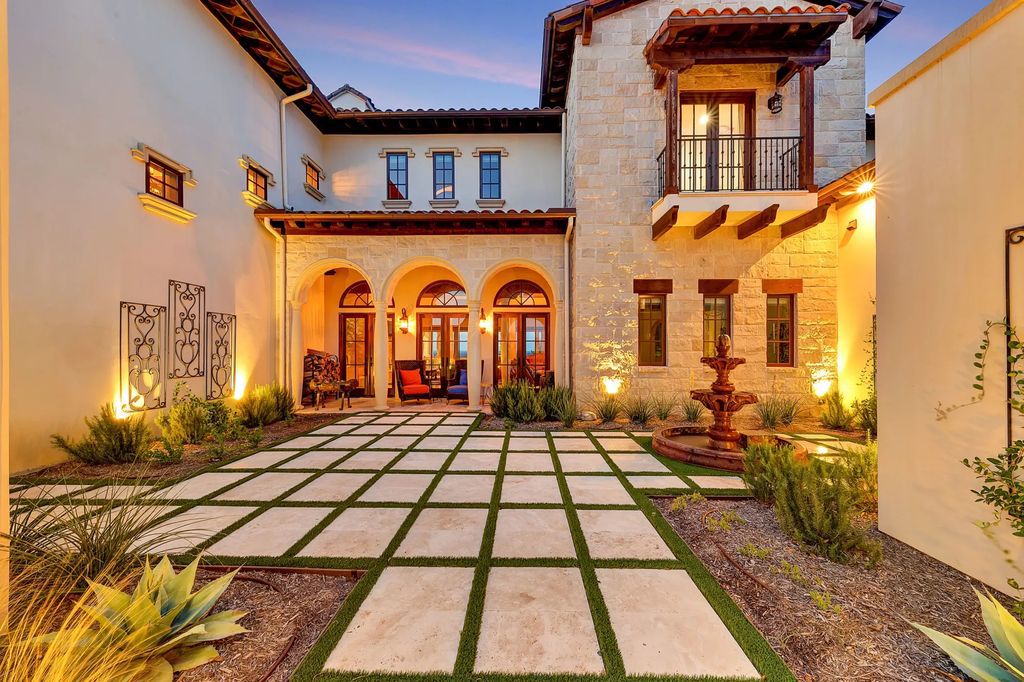 Typical Texas countryside home blended Mediterranean and Traditional
