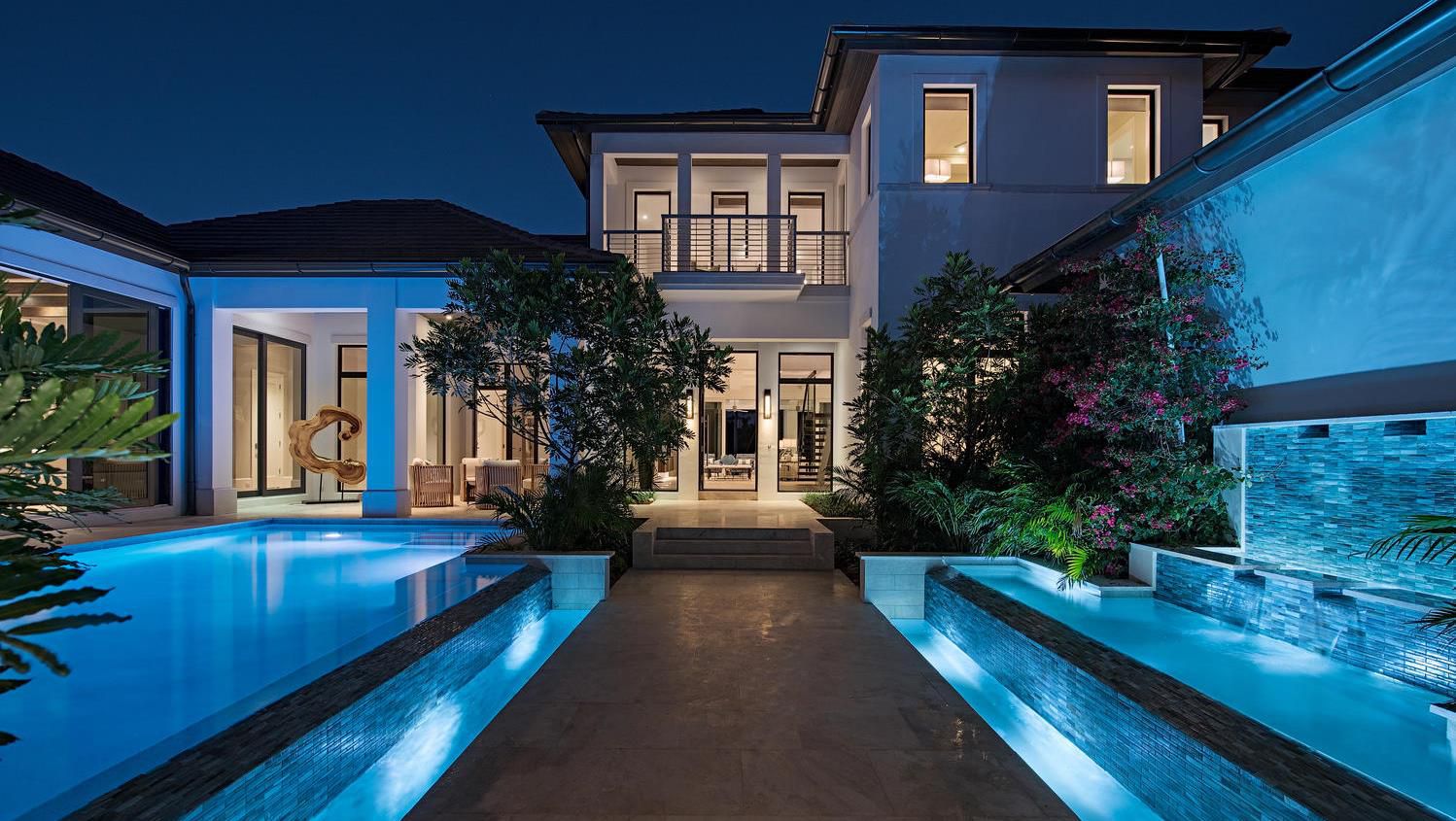 Elegant Waterfront Home In Naples drawn by Stofft Cooney Architects