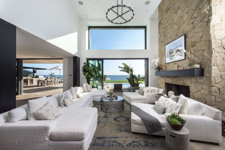 $24,500,000 Architectural Home in Malibu with Rough-hewn Stone Exterior