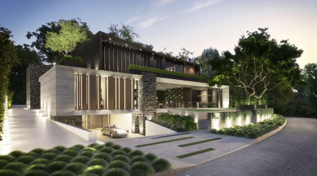 The Hollywood Hills Mansion is a project located on the best stretch of Celebrity Row above the Sunset Strip was conceptualized by CLR Design Group; it offers luxurious modern living of 5,700 square feet with 4 bedrooms and 6 bathrooms.