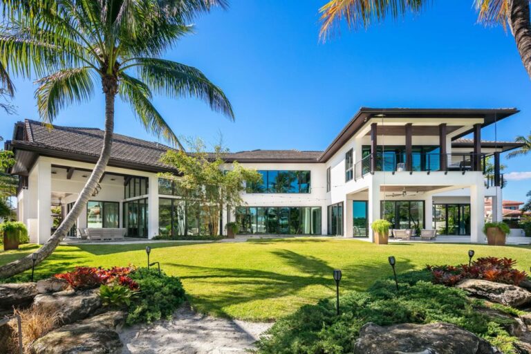 Exquisite Balinese-Inspired Point Lot Estate with 800′ of Waterfront in Bay Colony, Fort Lauderdale