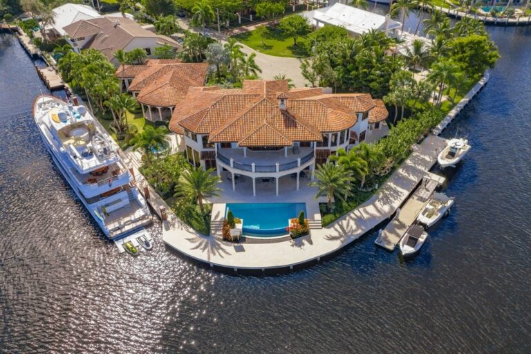 Stunning Mediterranean Mansion comes with Mega Yacht Dockage Asking $22,950,000