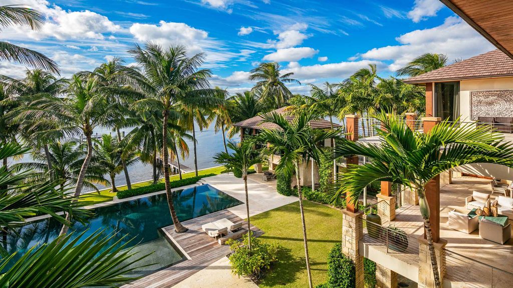 The Florida Mansion is an ocean to intracoastal compound is situated on 1.9 acres boasting 160 feet of direct oceanfrontage now available for sale. This home located at 1780 S Ocean Blvd, Lantana, Florida; offering 5 bedrooms and 10 bathrooms with over 11,000 square feet of living spaces.