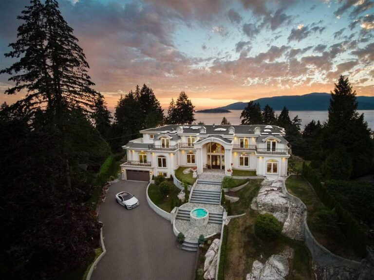 European-Style Luxury Mansion in West Vancouver with Breathtaking Ocean Views