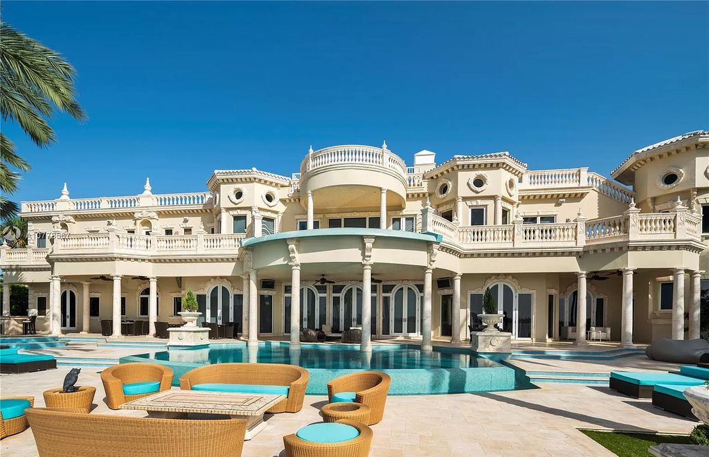 The Florida Mansion is a palatial estate is designed like no other with Absolutely unparalleled in finishes, appointments now available for sale. This home located at 182 Bal Bay Dr, Bal Harbour, Florida; offering 8 bedrooms and 11 bathrooms with over 12,000 square feet of living spaces.