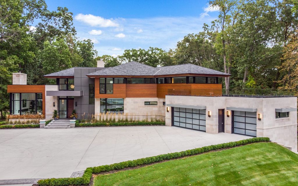 The Home in Michigan is a Marvelous Custom Contemporary designed by AZD Architects offers the utmost unique contemporary elegance now available for sale. This home located at 3777 Orion Rd, Oakland, Michigan