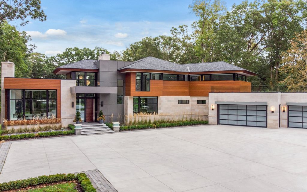 The Home in Michigan is a Marvelous Custom Contemporary designed by AZD Architects offers the utmost unique contemporary elegance now available for sale. This home located at 3777 Orion Rd, Oakland, Michigan