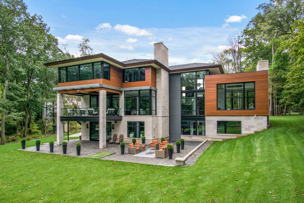 The Home in Michigan is a Marvelous Custom Contemporary designed by AZD Architects offers the utmost unique contemporary elegance now available for sale. This home located at 3777 Orion Rd, Oakland, Michigan