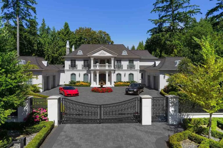 A C$9,200,000 Splendor French Style Estate in Surrey with Private Garden Oasis