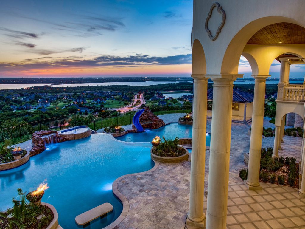 The Estate in Texas is an elegantly intimate masterpiece sitting atop one of the highest points for hundreds of miles now available for sale. This home located at 2449 Mountain View Ct, Cedar Hill, Texas