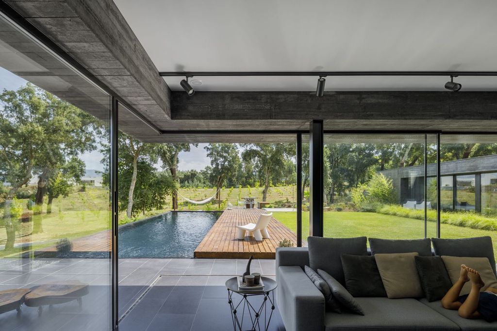 Cork Oak House, An Angular Concrete House by Hugo Pereira Arquitetos