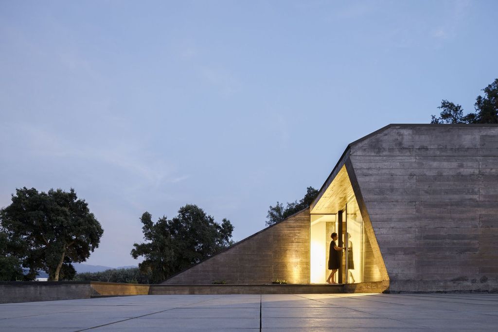 Cork Oak House, An Angular Concrete House by Hugo Pereira Arquitetos