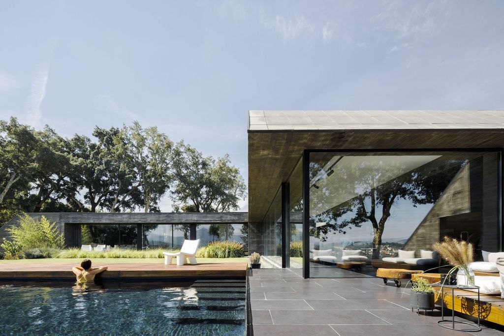 Cork Oak House, An Angular Concrete House by Hugo Pereira Arquitetos