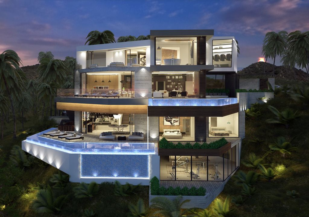 Beverly Hills Modern Home Concept is a project at the end of a cul-de-sac on one of the best promontories in Beverly Hills was designed in concept stage by Vantage Design Group