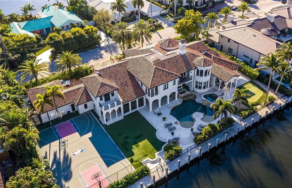 $14M Mediterranean Villa in Fort Lauderdale with Resort-style Amenities