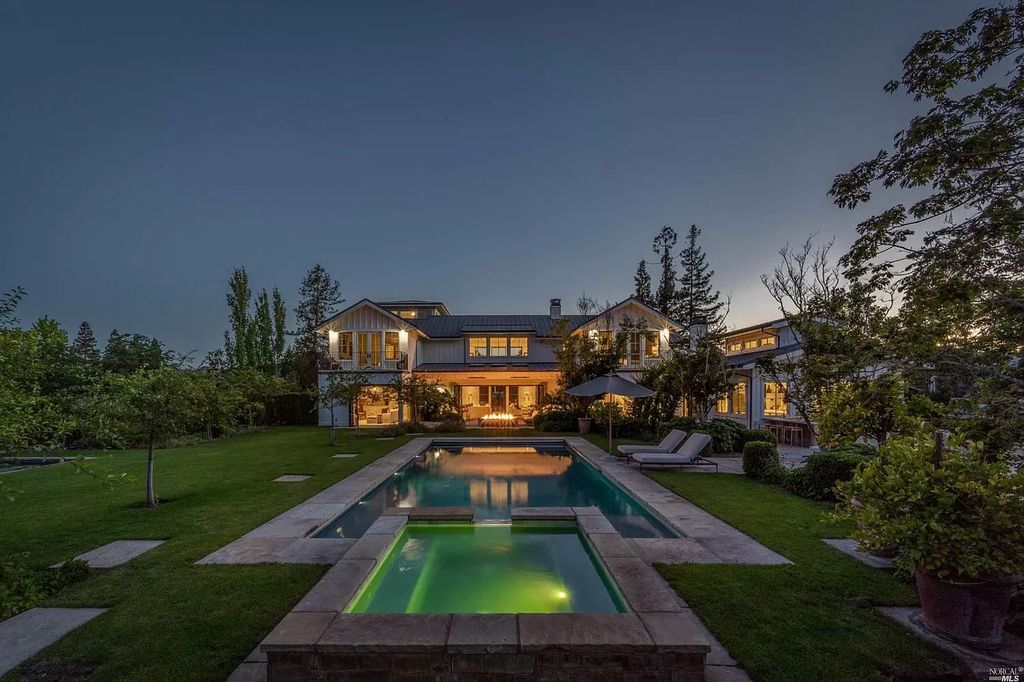 The Home in Napa is a quintessential estate located on a quiet country lane in Yountville and surrounded by vineyards now available for sale. This home located at 1124 State Ln, Yountville, California