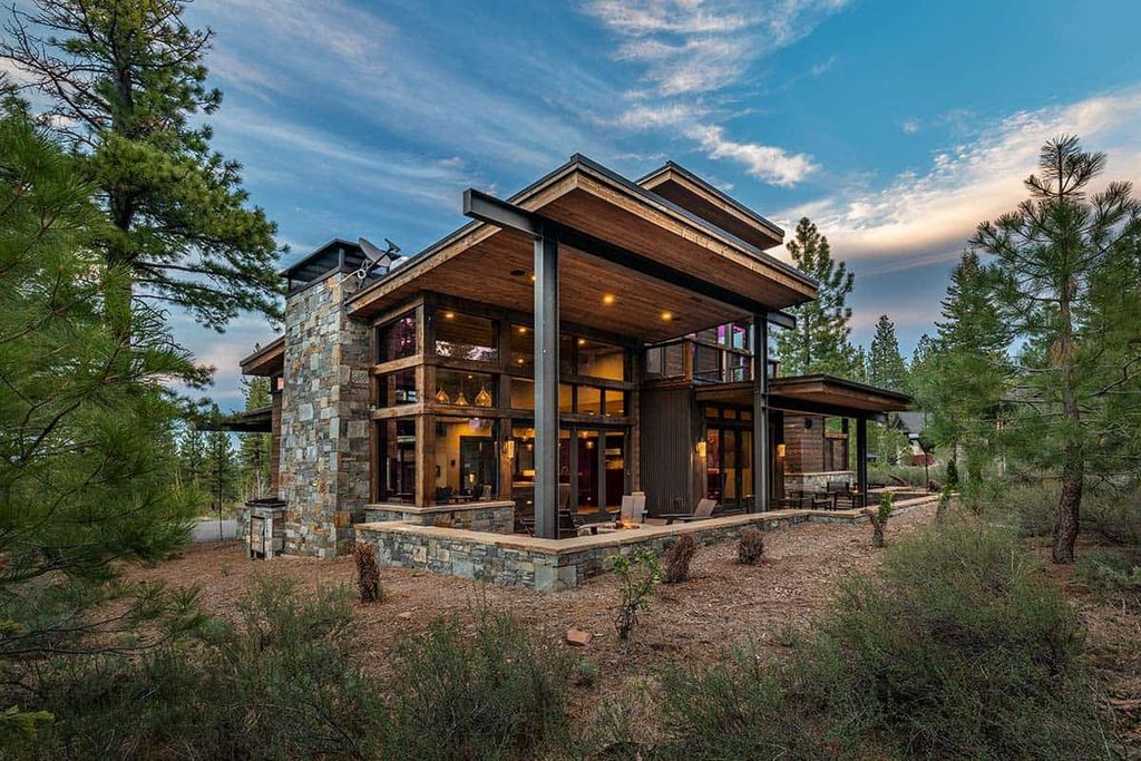 The Martis Camp Home is an attractive retreat with views of Lookout Mountain and has large outdoor patio off the great room with firepit now available for sale. This home located at 9625 Dunsmuir Way, Truckee, California