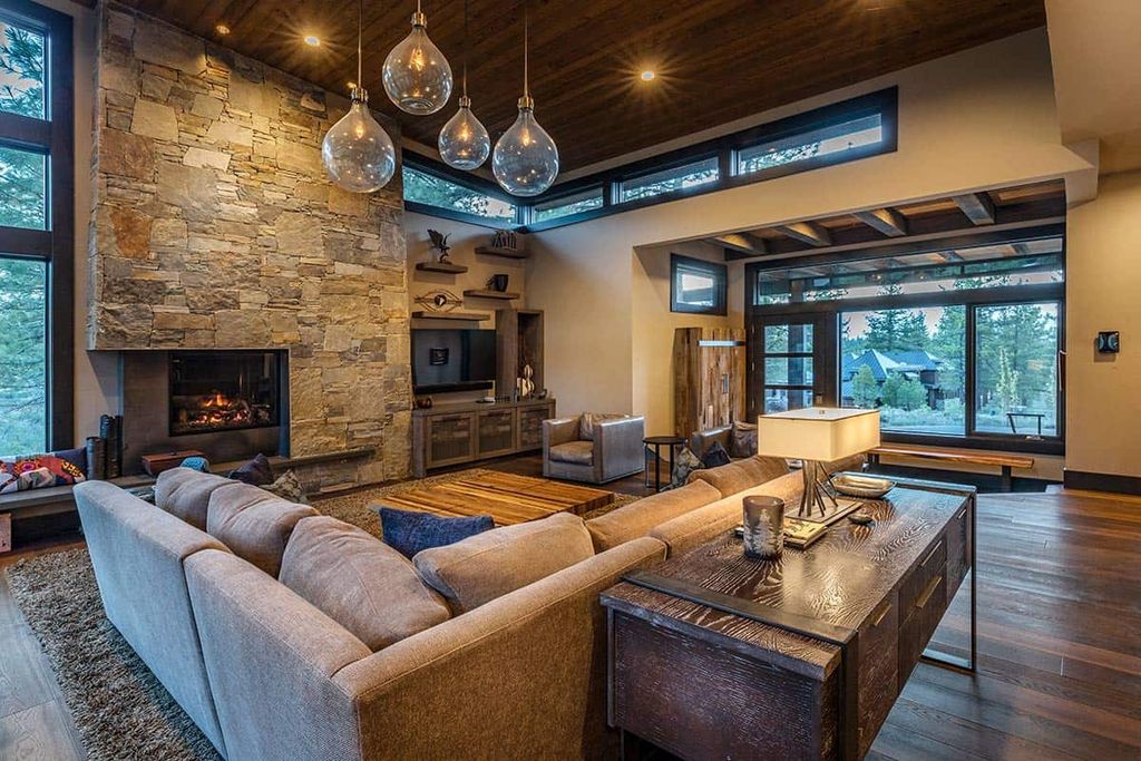 The Martis Camp Home is an attractive retreat with views of Lookout Mountain and has large outdoor patio off the great room with firepit now available for sale. This home located at 9625 Dunsmuir Way, Truckee, California