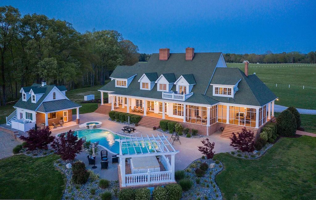 Island Creek, Maryland Perfectly Viewed from This Gracious $5,250,000 Farmhouse