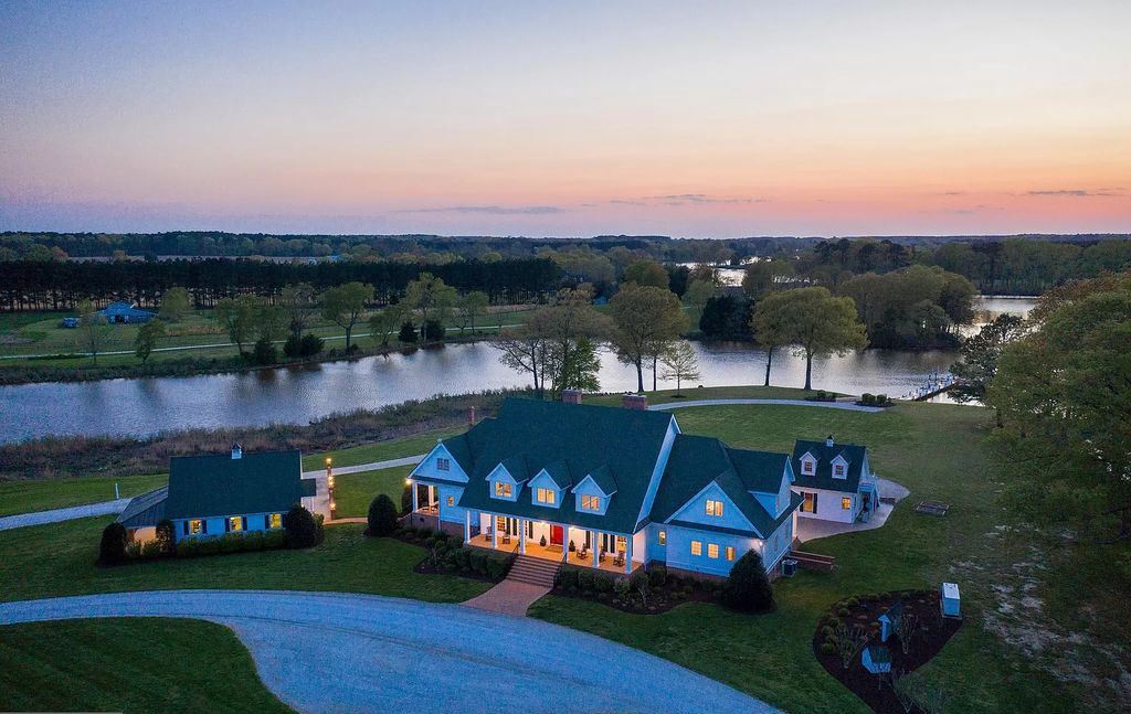 Island Creek, Maryland Perfectly Viewed from This Gracious $5,250,000 Farmhouse