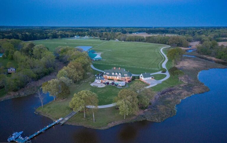 Island Creek, Maryland Perfectly Viewed from This Gracious $5,250,000 Farmhouse