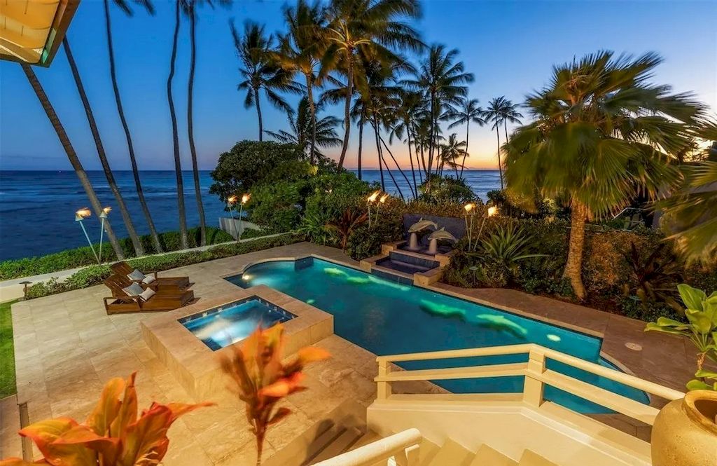 Featuring Romantic Views of the Blue Pacific Ocean, this Extraordinary Hawaii Beach House Offered at $17,975,000