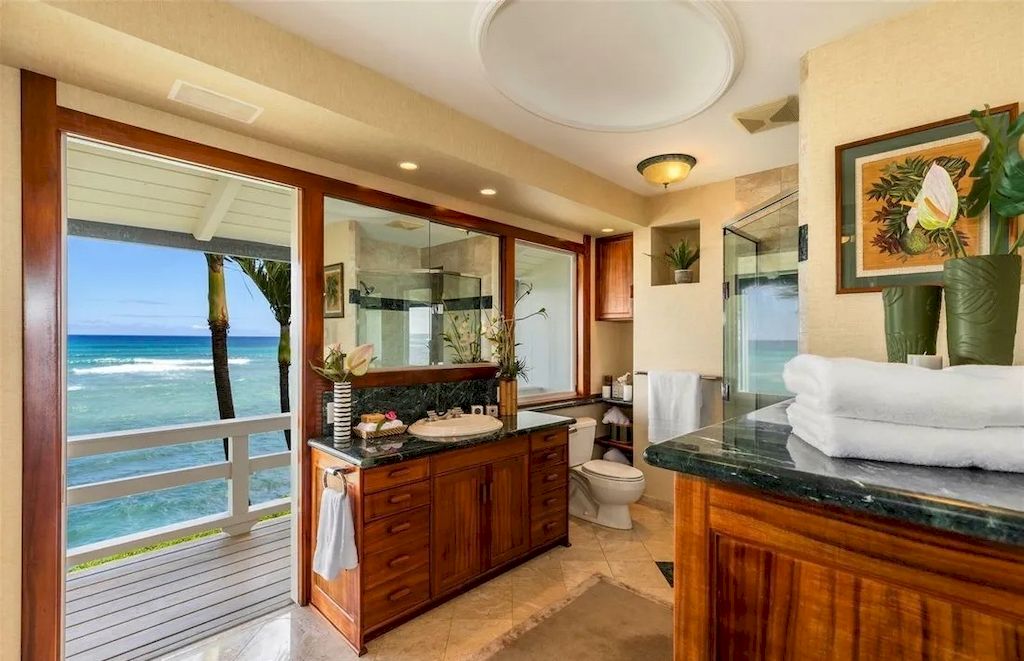 Featuring Romantic Views of the Blue Pacific Ocean, this Extraordinary Hawaii Beach House Offered at $17,975,000