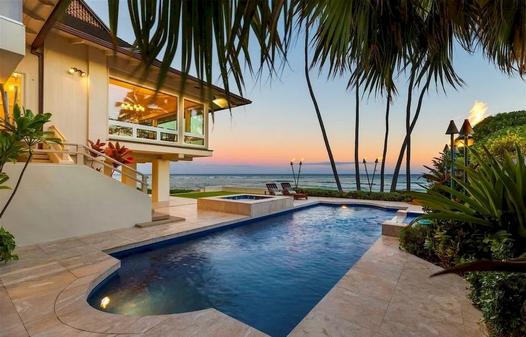 Featuring Romantic Views of the Blue Pacific Ocean, this Extraordinary Hawaii Beach House Offered at $17,975,000