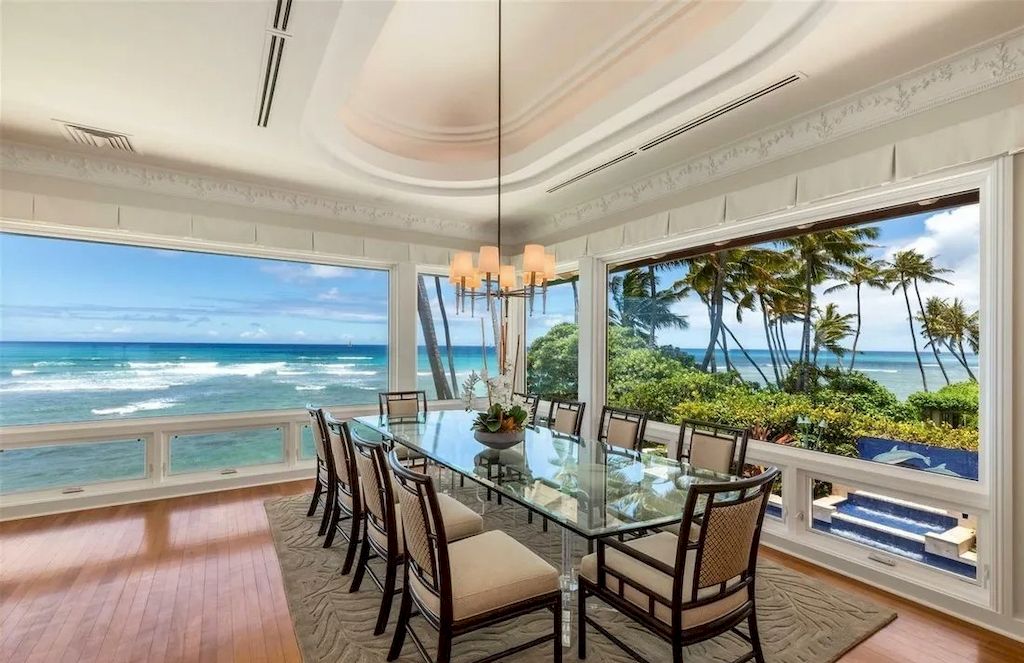 Featuring Romantic Views of the Blue Pacific Ocean, this Extraordinary Hawaii Beach House Offered at $17,975,000