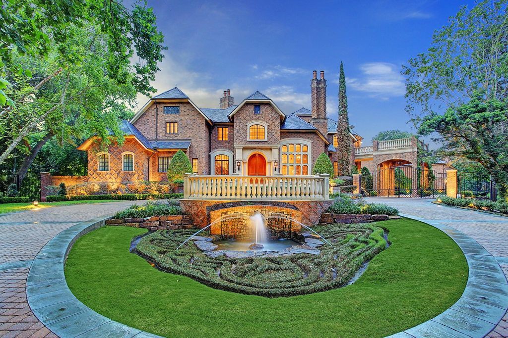 The English Manor Mansion in Houston is a one of the most significant Piney Point estate properties offers the ultimate livability now available for sale. This home located at 11002 Wickwood Dr, Houston, Texas