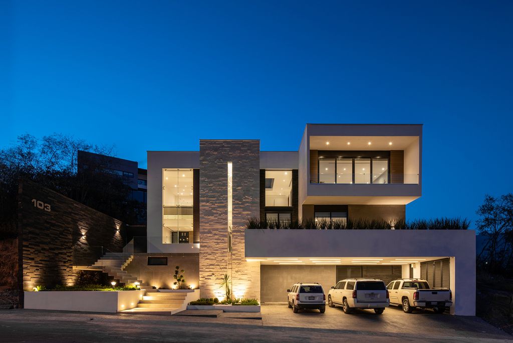 GS House, a Contemporary White Three-story House by Nova Arquitectura