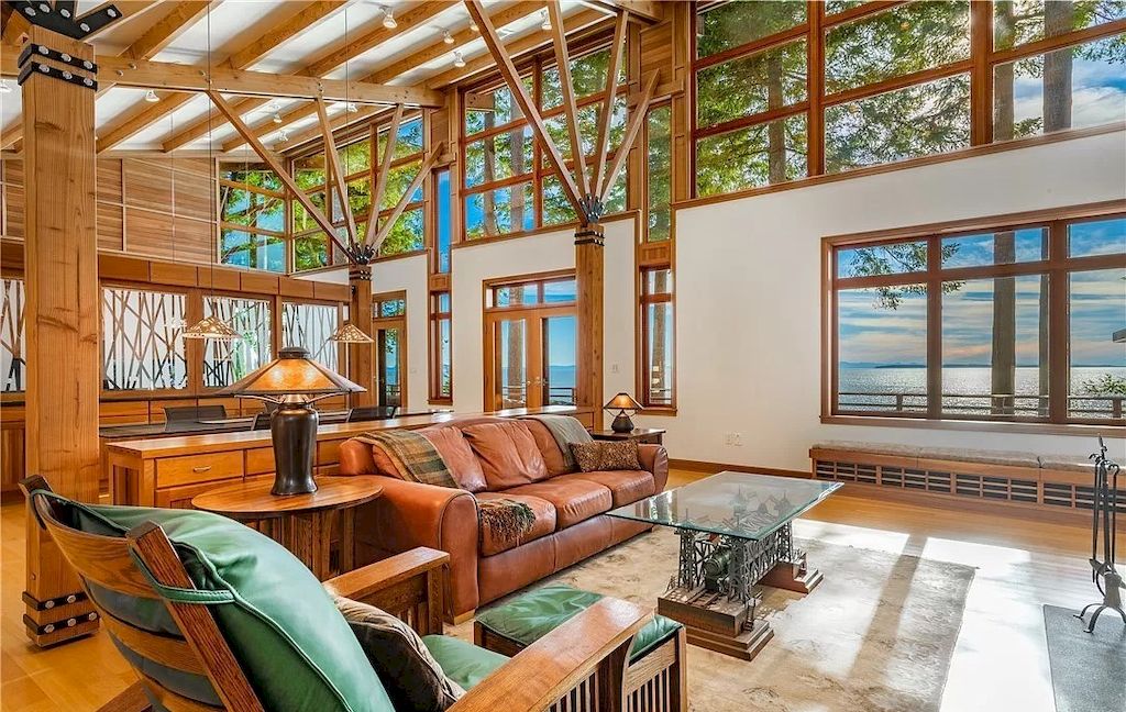 The Glistening Waterfront Home in Washington is truly a piece of art now available for sale. This home is located at 9131 Great Blue Heron Ln, Blaine, Washington