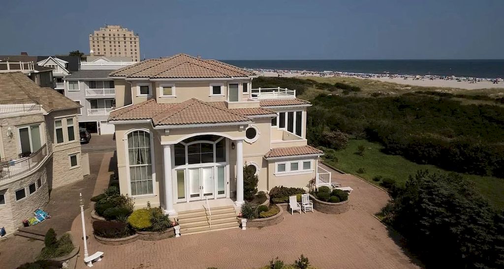 New Jersey Lovely Beige Home Just a Couple of Steps to the Ocean Offered at $3,700,000