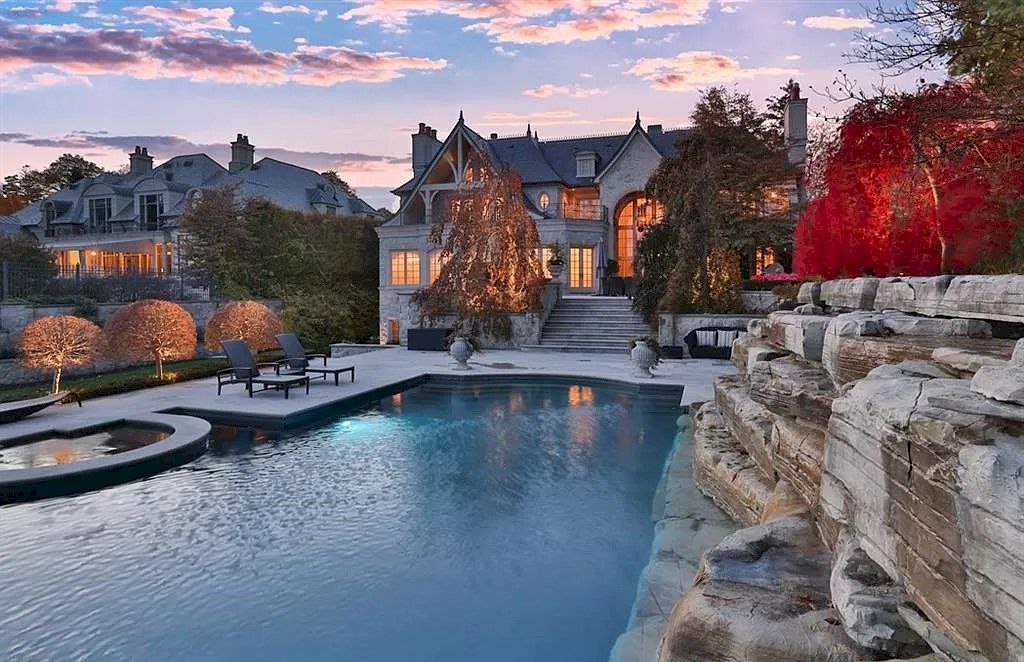 The Incredible Parisian Chateau in Ontario is a waterfront home now available for sale. This home is located at 2064 Lakeshore Rd E, Oakville, ON L6J 1M3, Canada