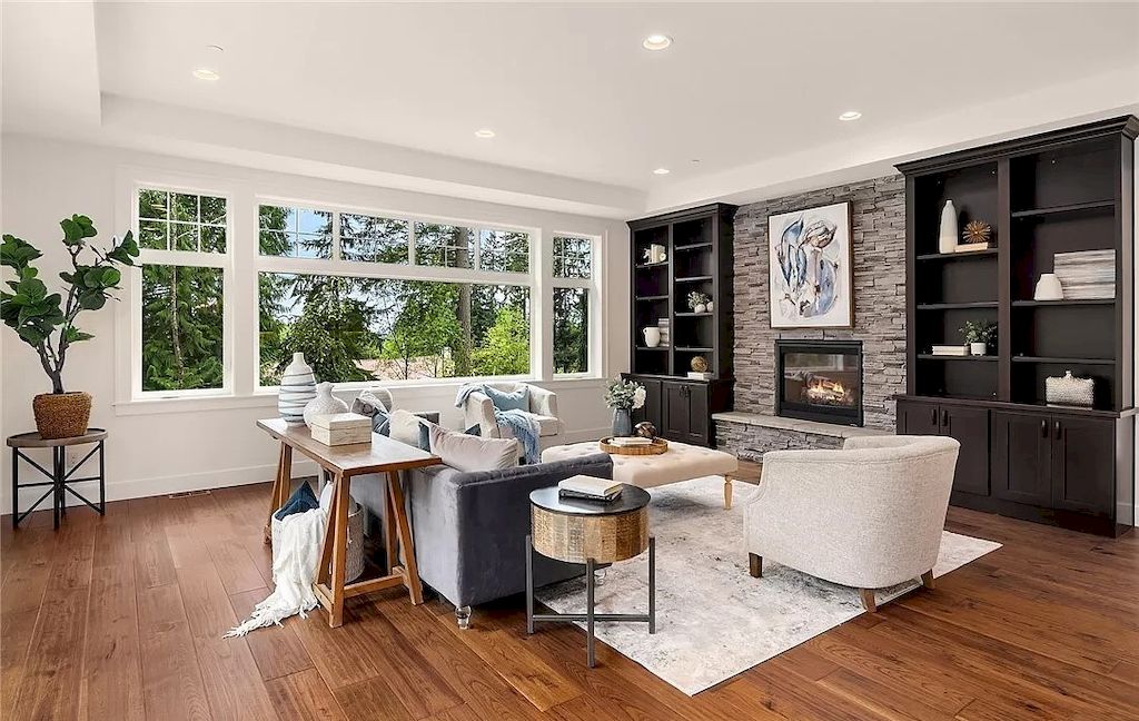 The Hollywood Hill Estate is a stunning brand new construction view home available for sale. This home is located at 15631 NE 167th Pl, Woodinville, Washington