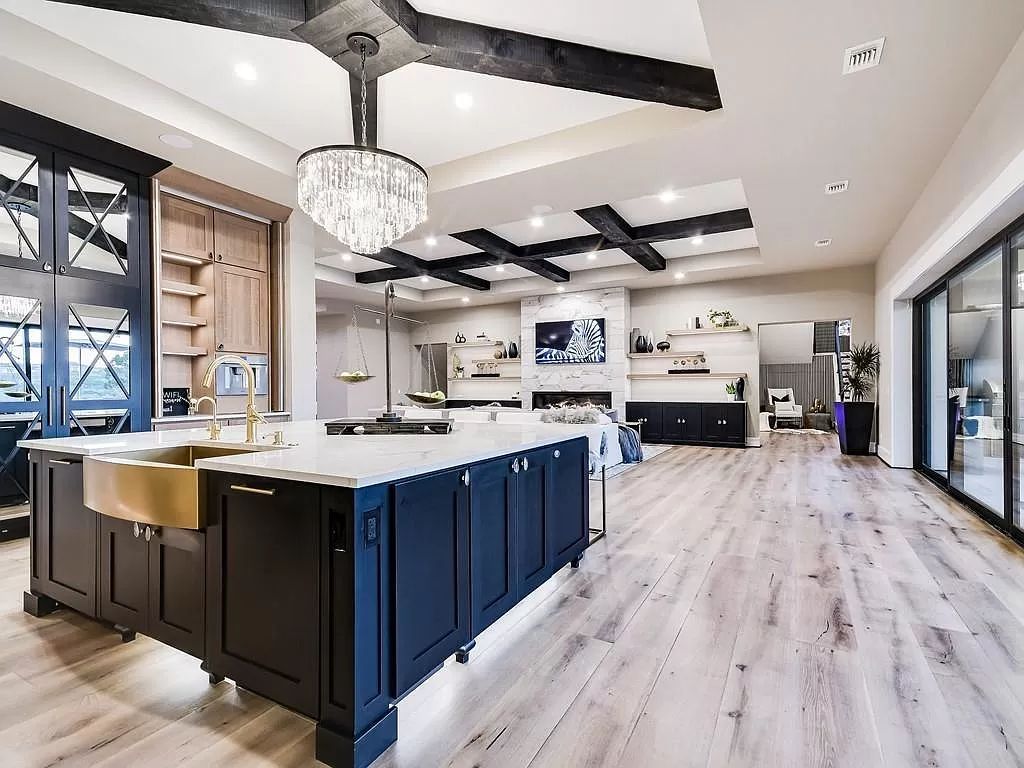 The Texas Home is a newly luxurious home with Restoration Hardware furniture and light fixtures, chandeliers throughout now available for sale. This home located at 6100 Lantern View Dr, Leander, Texas