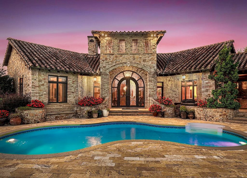 This $4,000,000 Custom Designed Tuscan Estate in North Carolina Offers Impeccable Landscaping and  Incredible Architecture and Design