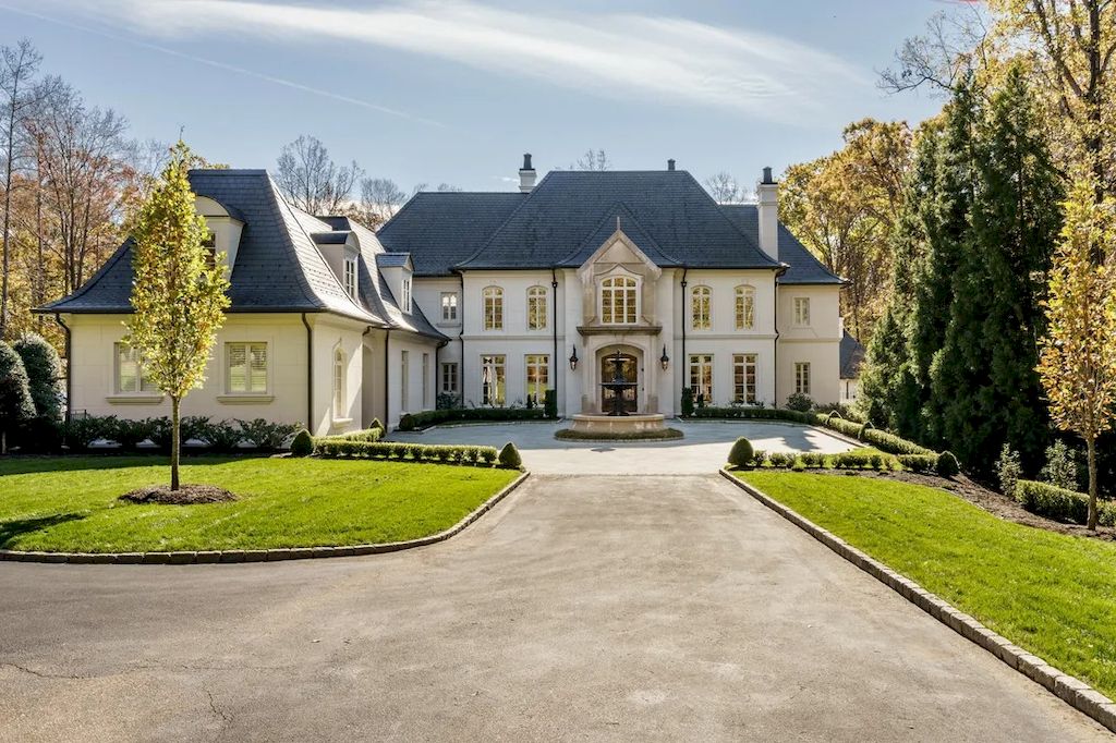 Discover Pure Luxury in this $5,500,000 French-inspired Manor in North Carolina