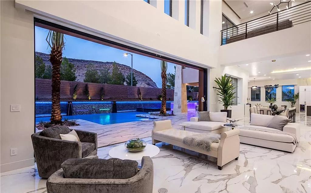 This $6,950,000 newly constructed residence in Nevada exemplifies modern elegance