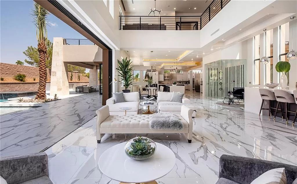 This $6,950,000 newly constructed residence in Nevada exemplifies modern elegance