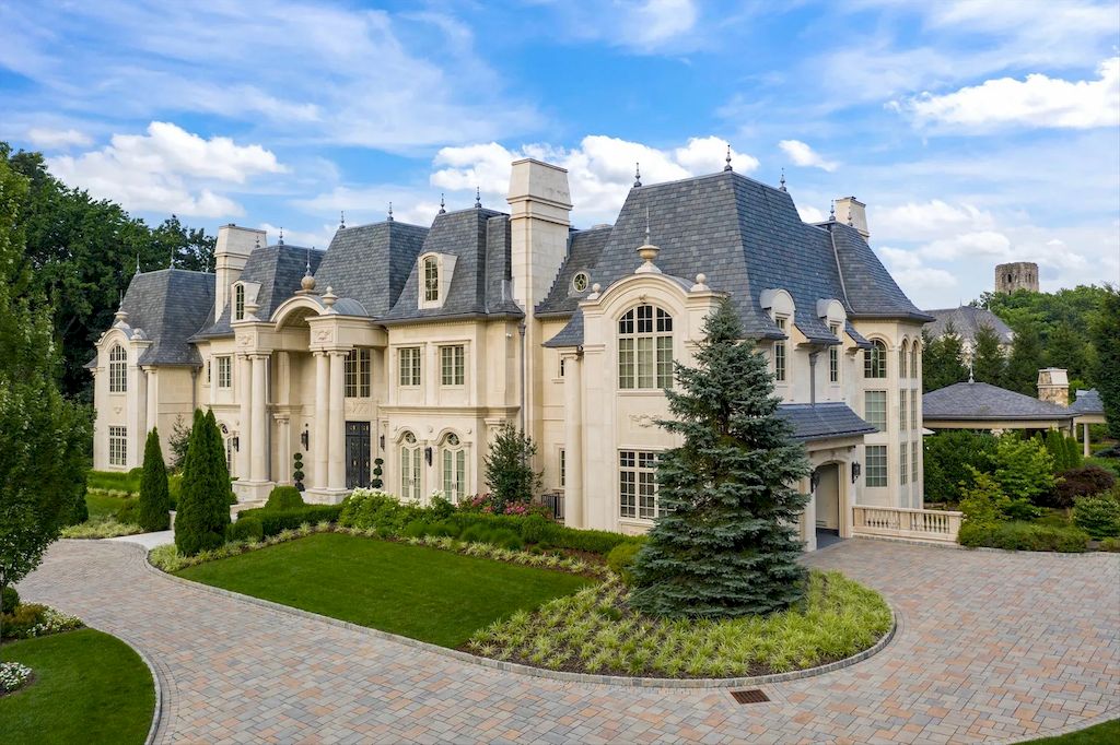 New Jersey Magnificent French-inspired Limestone Manor Listed for $25,000,000