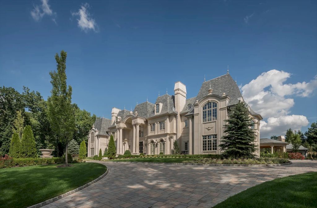 New Jersey Magnificent French-inspired Limestone Manor Listed for $25,000,000