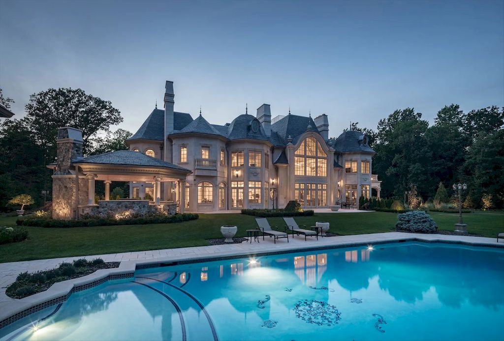 New Jersey Magnificent French-inspired Limestone Manor Listed for $25,000,000