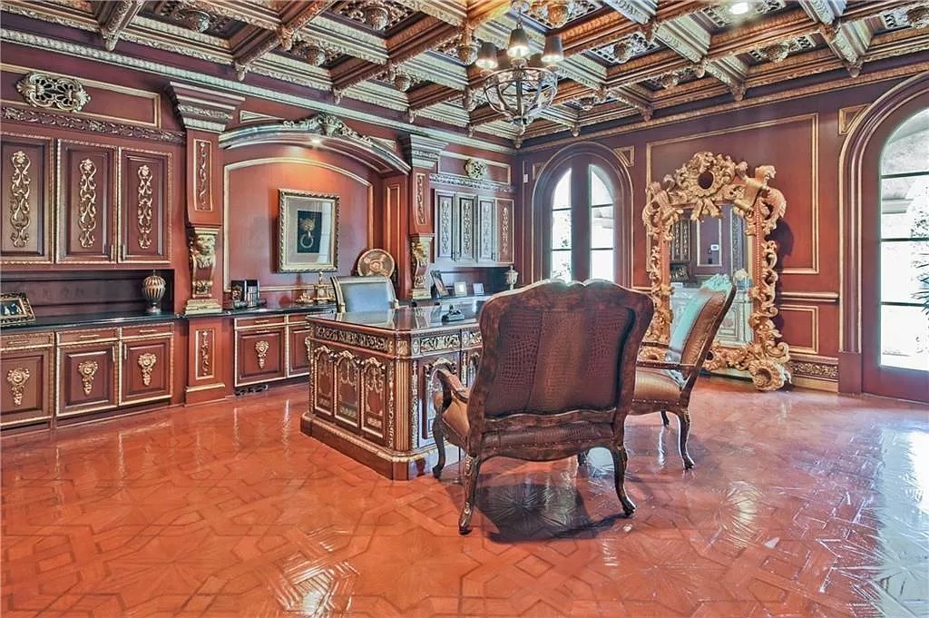 This $9,800,000 Mediterranean Masterpiece in Georgia Features Moroccan Hardwoods, Italian Tile, Ornate Floors and Ceilings