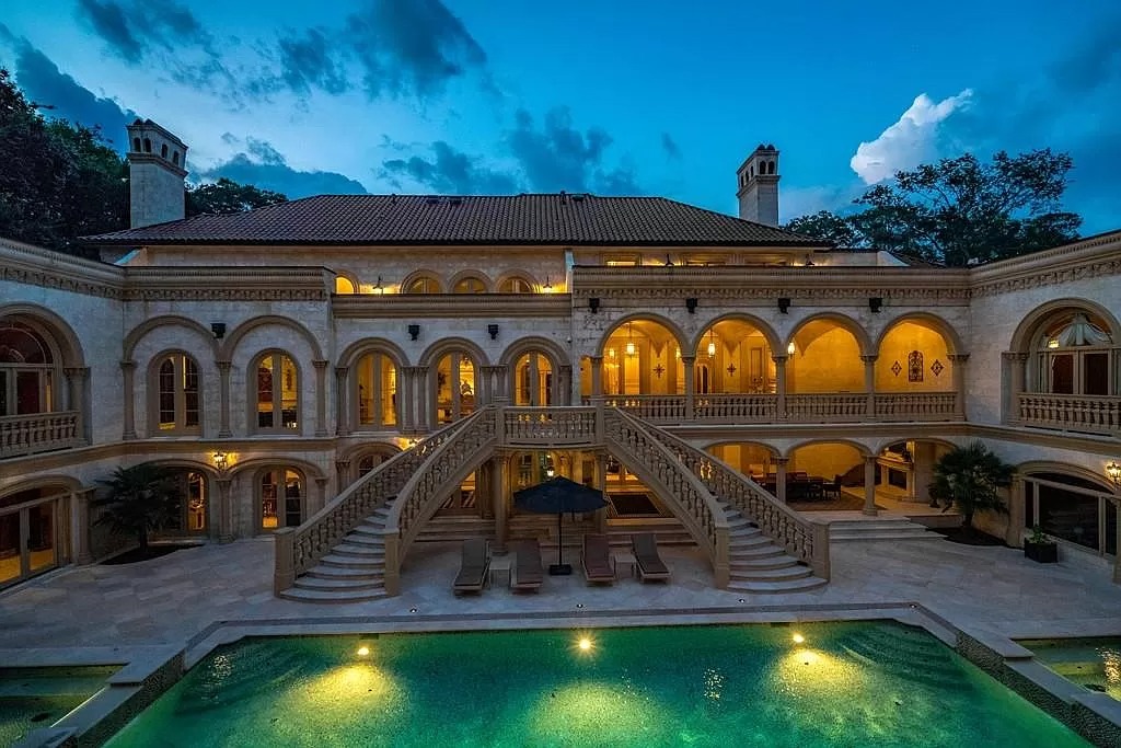 This $9,800,000 Mediterranean Masterpiece in Georgia Features Moroccan Hardwoods, Italian Tile, Ornate Floors and Ceilings