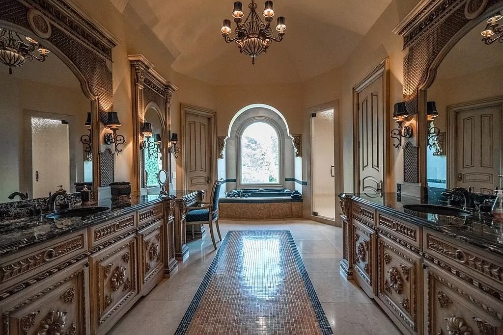 This $9,800,000 Mediterranean Masterpiece in Georgia Features Moroccan Hardwoods, Italian Tile, Ornate Floors and Ceilings