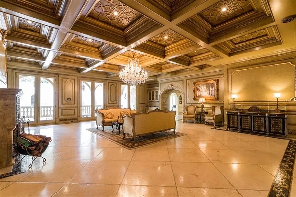 This $9,800,000 Mediterranean Masterpiece in Georgia Features Moroccan Hardwoods, Italian Tile, Ornate Floors and Ceilings